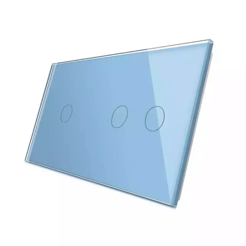 Imagen destacada de Frontal 2x cristal azul en Interruptores & Pulsadores