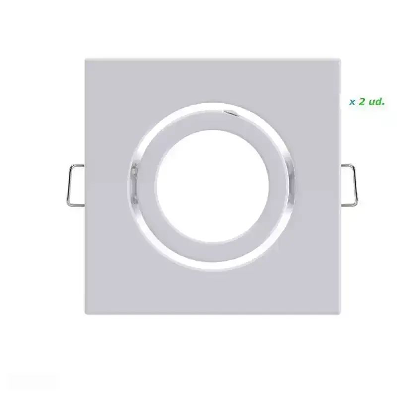 Imagen destacada de Aro basculante cuadrado blanco Serie Eco GU10/MR16 (Pack de 2) en Para casquillos: GU5.3 y GU10